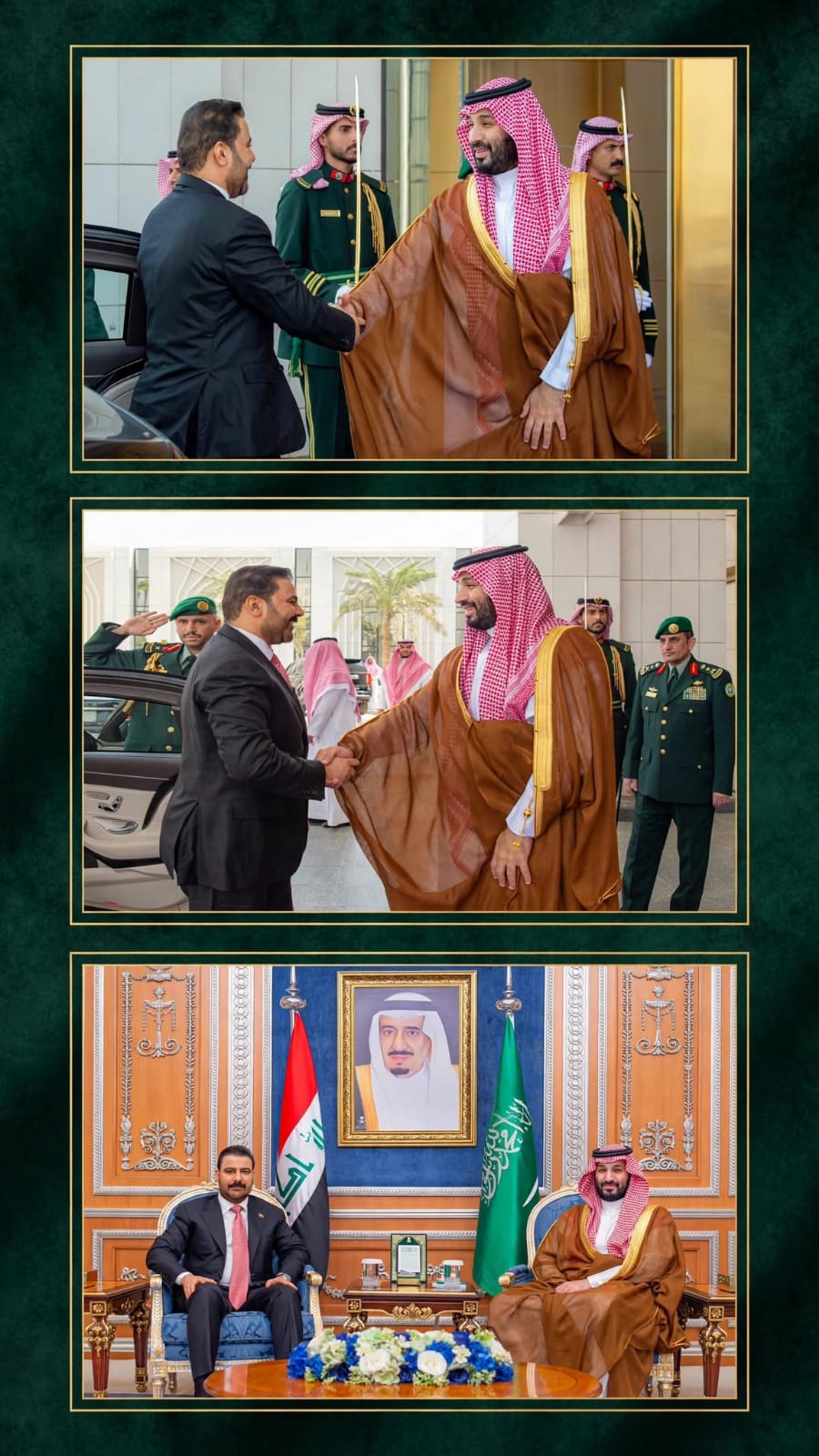 سمو ولي العهد يستقبل رئيس وزراء جمهورية العراق*